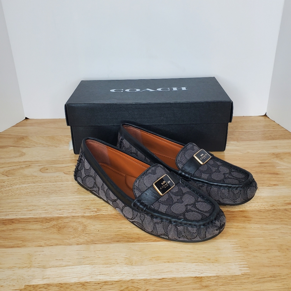 Coach Mona Driver Shoes Jacquard Womens Size 8 B